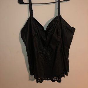 Faux leather peplum tank